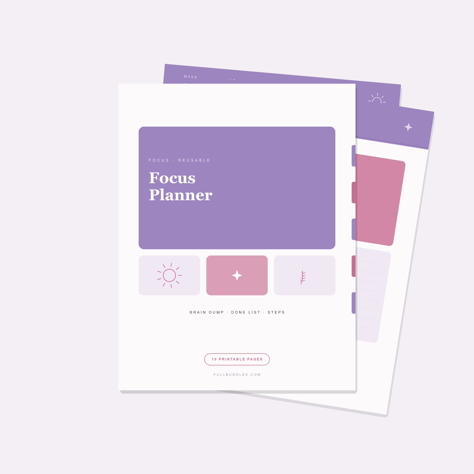 ADHD-Friendly Daily Planner — 10 Printable Pages (A4 + US Letter PDF + SVG)