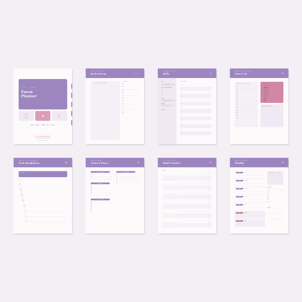 ADHD-Friendly Daily Planner — 10 Printable Pages (A4 + US Letter PDF + SVG) preview 3