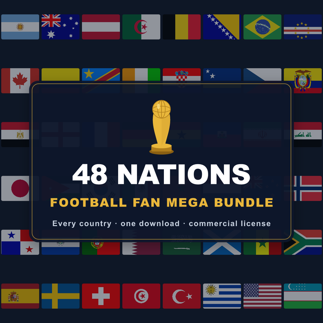 All 48 Nations Football Fan Pack Mega-Bundle — Every Country Stickers, Papers, Posters & Coloring Pages