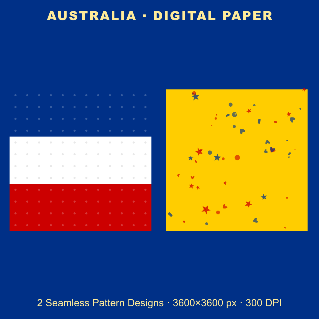 Australia Football Fan Pack — Stickers, Digital Paper, Poster & Coloring Page preview 3