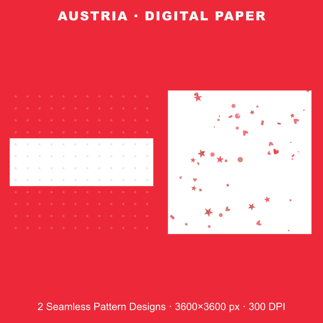 Austria Football Fan Pack — Stickers, Digital Paper, Poster & Coloring Page preview 3