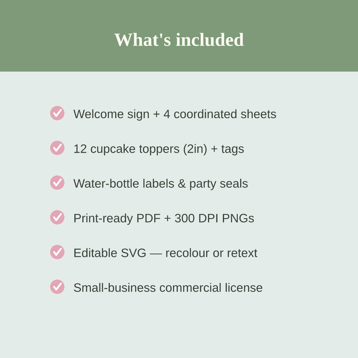 Baby Shower Printables Set — Cupcake Toppers, Favor Tags, Labels & Welcome Sign (Printable PDF + SVG) preview 5