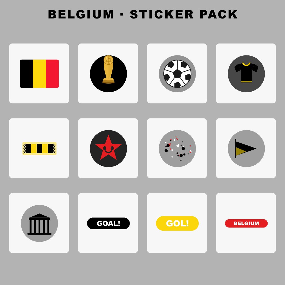 Belgium Football Fan Pack — Stickers, Digital Paper, Poster & Coloring Page preview 2