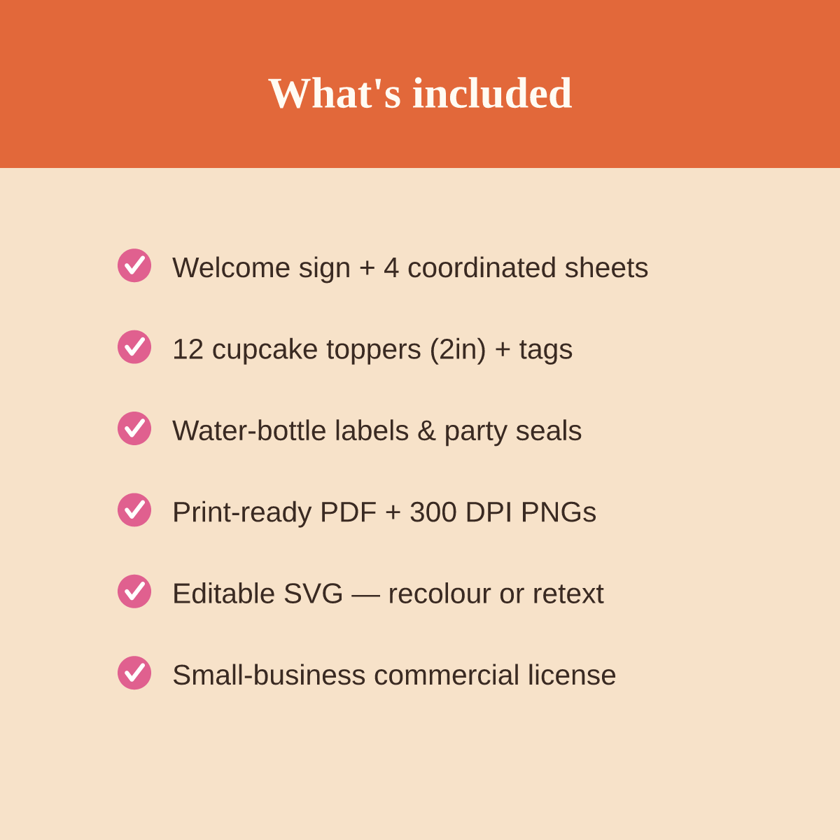 Birthday Party Printables Set — Cupcake Toppers, Favor Tags, Labels & Welcome Sign (Printable PDF + SVG) preview 5