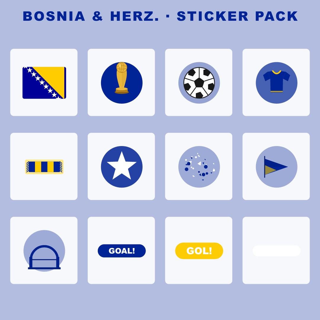 Bosnia & Herz. Football Fan Pack — Stickers, Digital Paper, Poster & Coloring Page preview 2