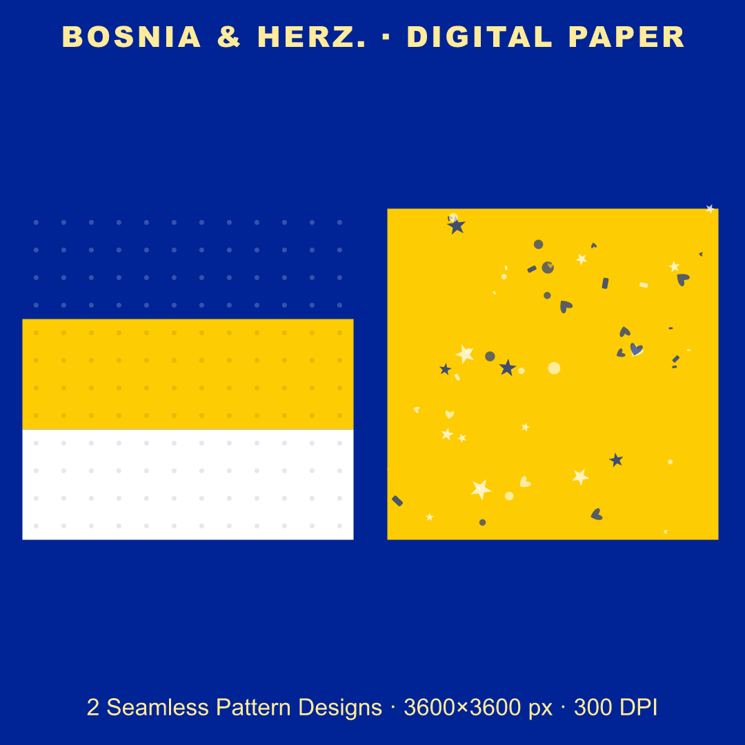 Bosnia & Herz. Football Fan Pack — Stickers, Digital Paper, Poster & Coloring Page preview 3