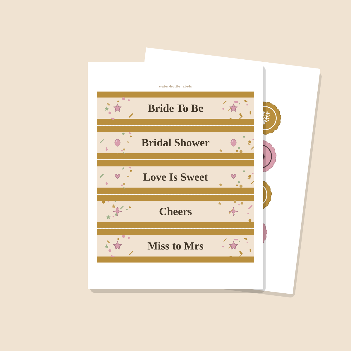 Bridal Shower Printables Set — Cupcake Toppers, Favor Tags, Labels & Welcome Sign (Printable PDF + SVG) preview 4