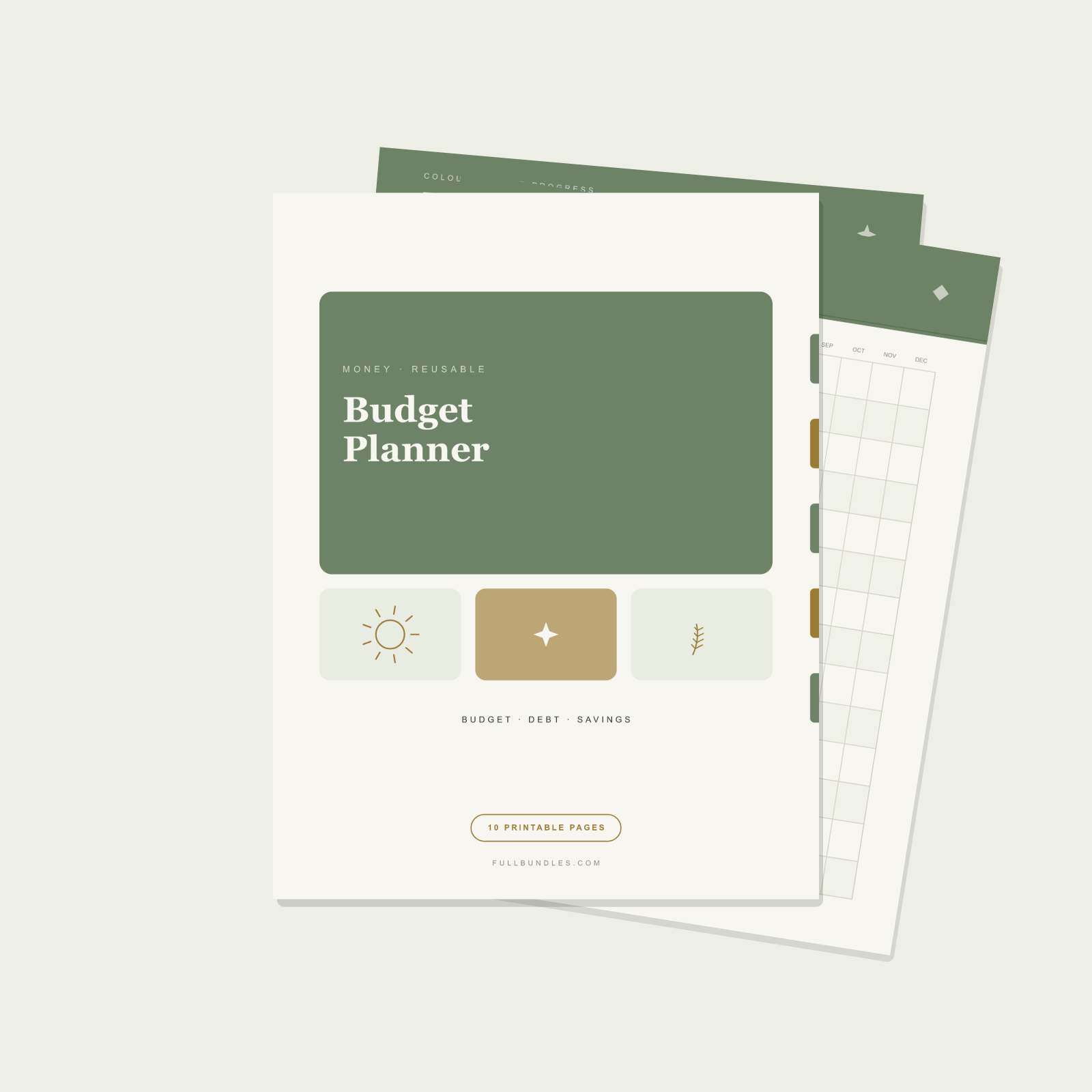 Budget & Finance Planner — 10 Printable Pages (A4 + US Letter PDF + SVG)
