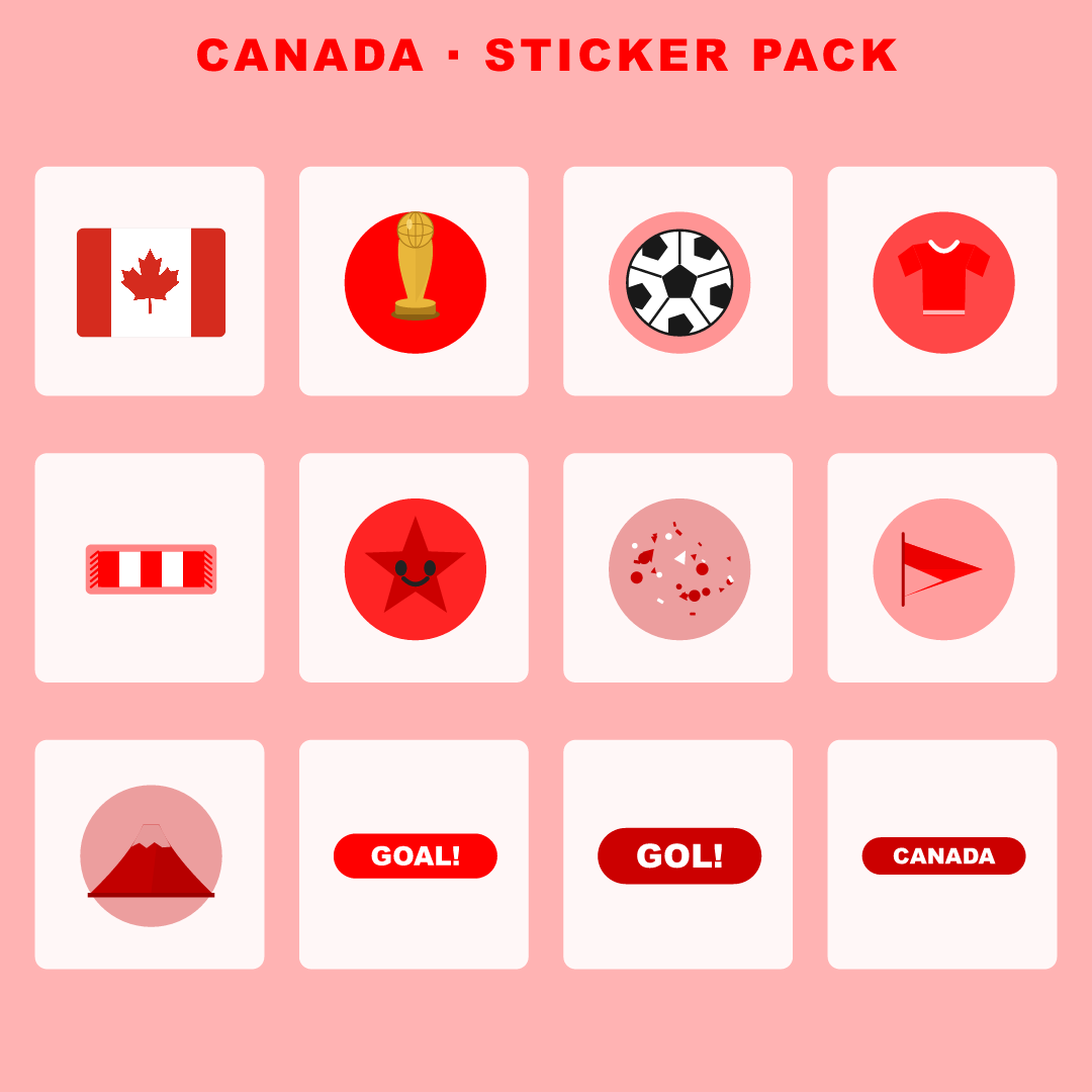 Canada Football Fan Pack — Stickers, Digital Paper, Poster & Coloring Page preview 2