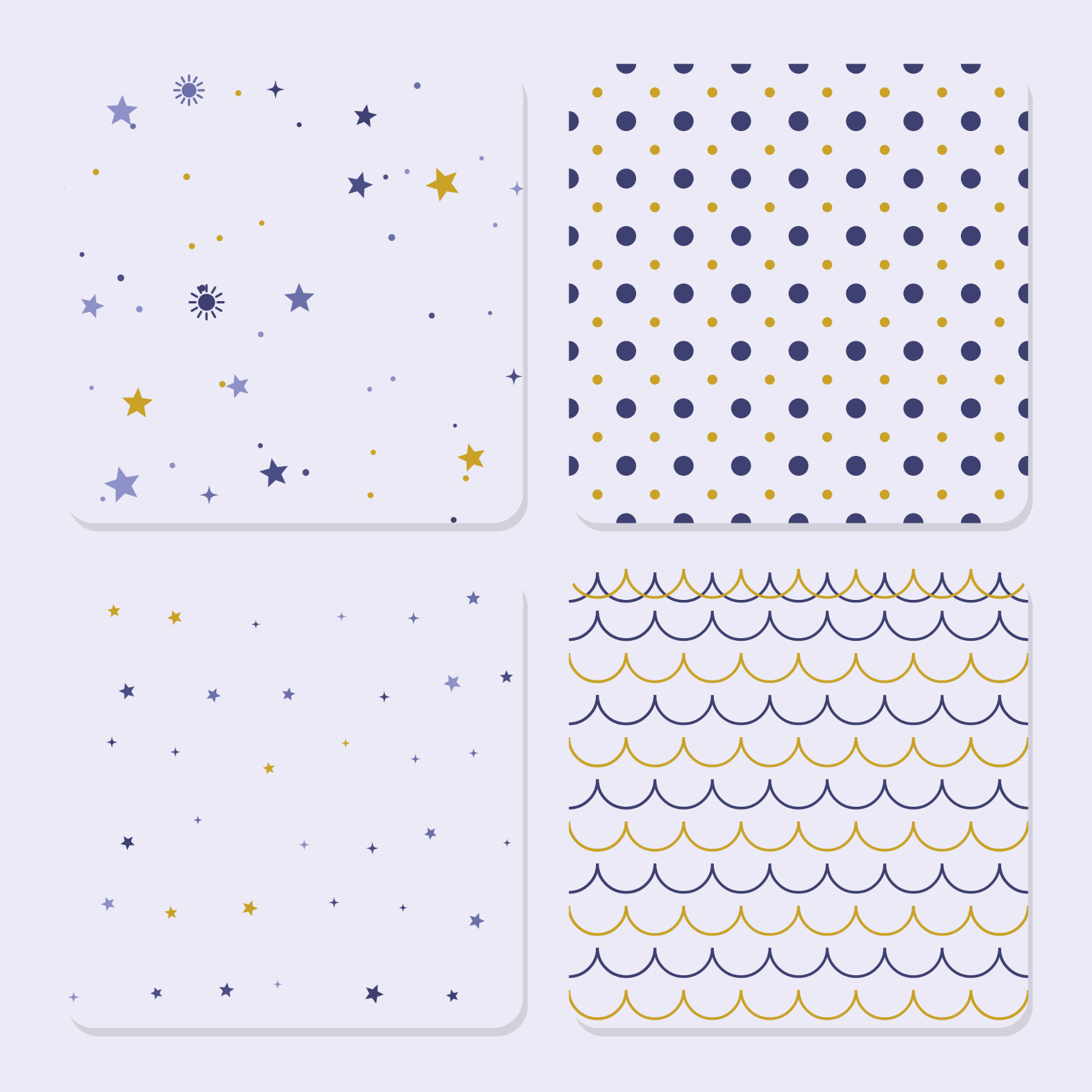 Celestial Digital Paper Pack — 8 Seamless Moon, Stars & Sun Patterns (Commercial Use)