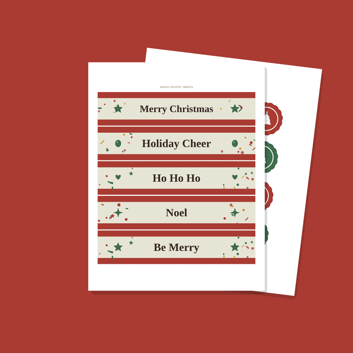 Christmas Party Printables Set — Cupcake Toppers, Favor Tags, Labels & Welcome Sign (Printable PDF + SVG) preview 4