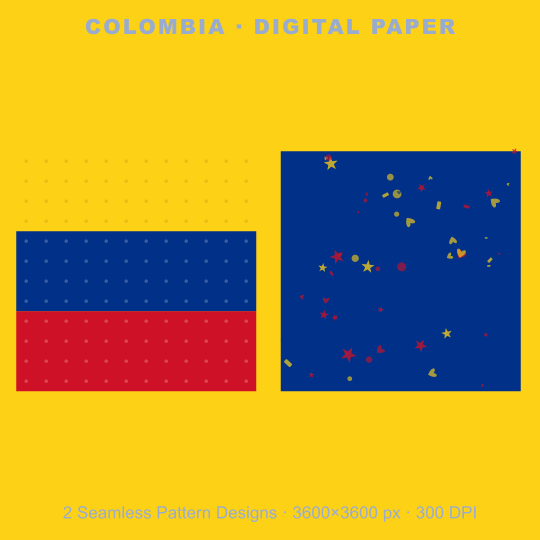 Colombia Football Fan Pack — Stickers, Digital Paper, Poster & Coloring Page preview 3