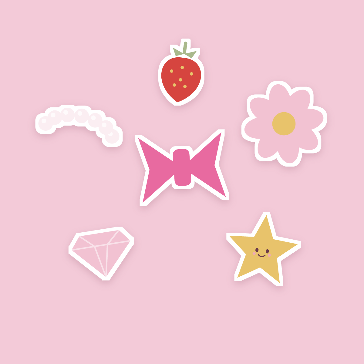Coquette Sticker Pack — 16 Die-Cut Bow, Heart & Strawberry Stickers (PNG + SVG, Commercial Use) preview 2
