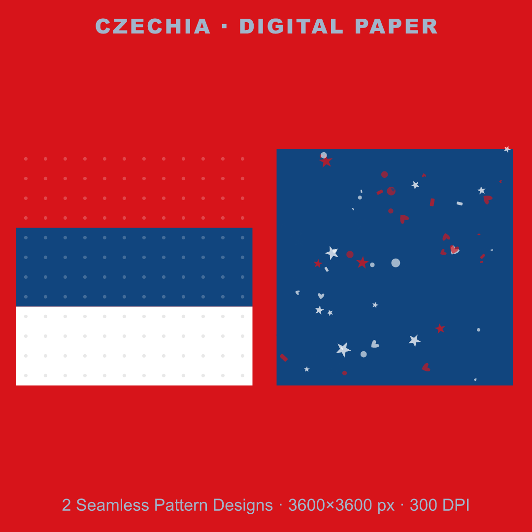 Czechia Football Fan Pack — Stickers, Digital Paper, Poster & Coloring Page preview 3