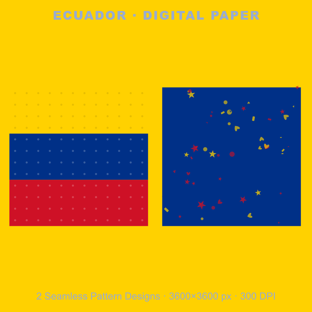 Ecuador Football Fan Pack — Stickers, Digital Paper, Poster & Coloring Page preview 3