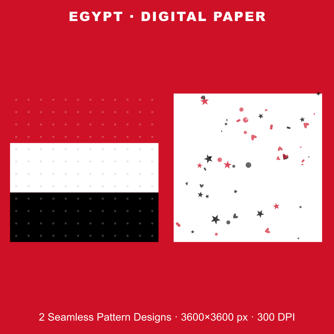 Egypt Football Fan Pack — Stickers, Digital Paper, Poster & Coloring Page preview 3