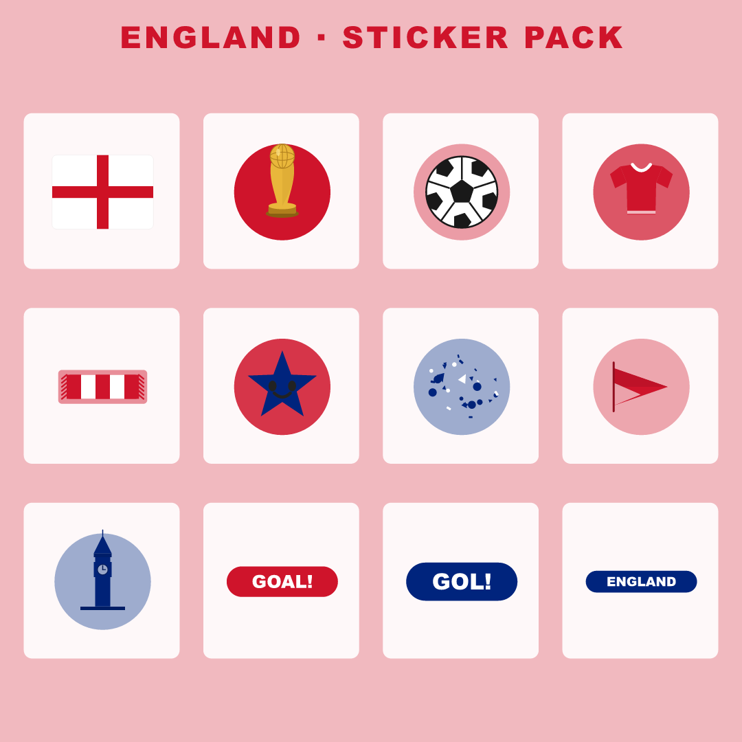 England Football Fan Pack — Stickers, Digital Paper, Poster & Coloring Page preview 2