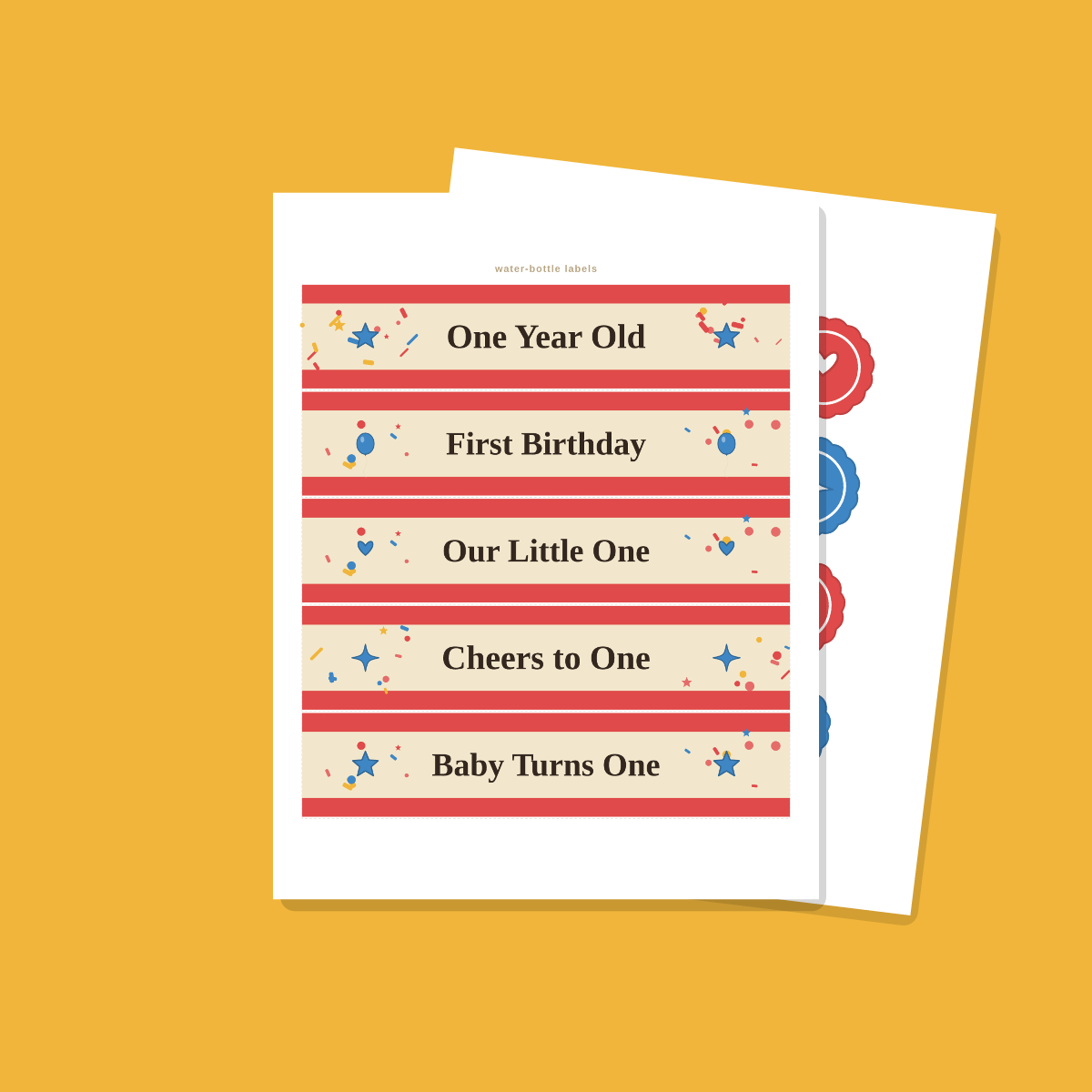 First Birthday Printables Set — Cupcake Toppers, Favor Tags, Labels & Welcome Sign (Printable PDF + SVG) preview 4