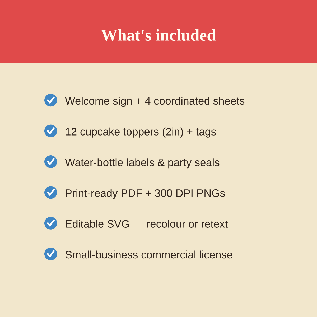 First Birthday Printables Set — Cupcake Toppers, Favor Tags, Labels & Welcome Sign (Printable PDF + SVG) preview 5
