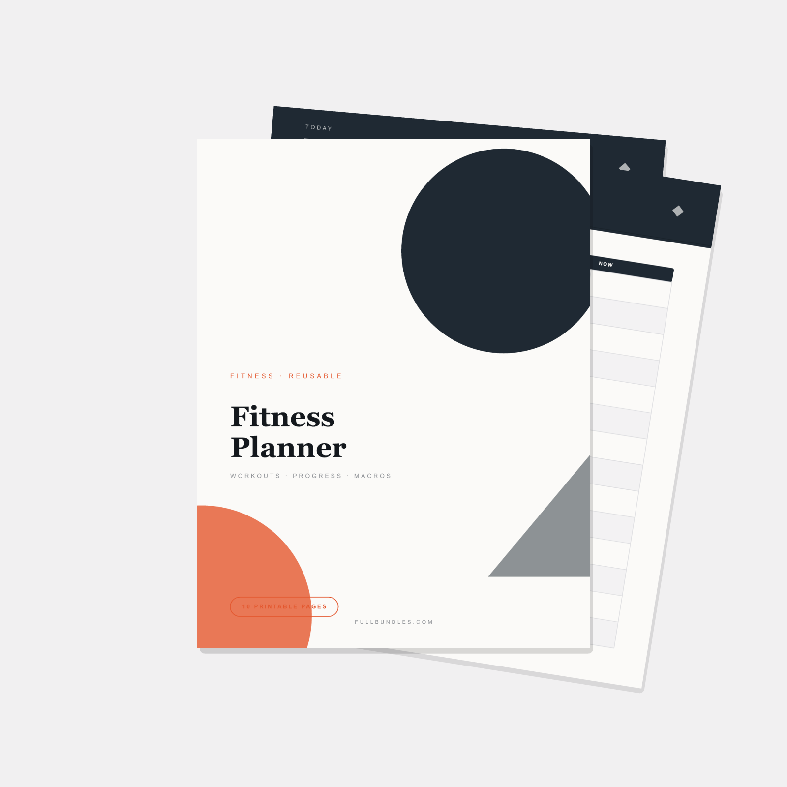 Fitness & Workout Planner — 10 Printable Pages (A4 + US Letter PDF + SVG)