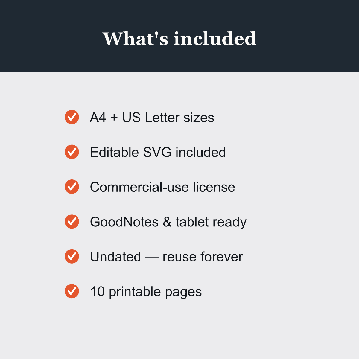 Fitness & Workout Planner — 10 Printable Pages (A4 + US Letter PDF + SVG) preview 5