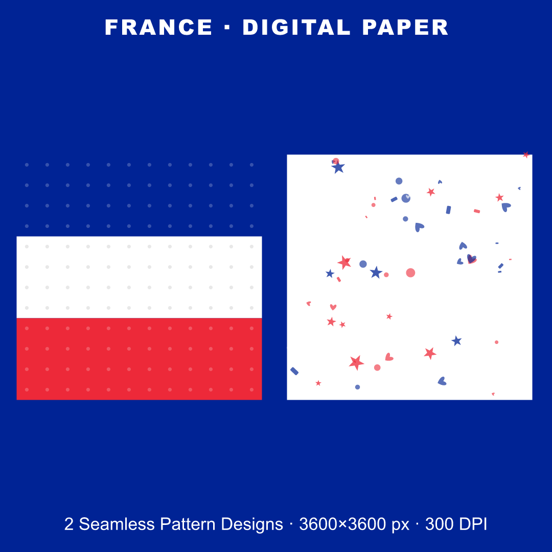 France Football Fan Pack — Stickers, Digital Paper, Poster & Coloring Page preview 3