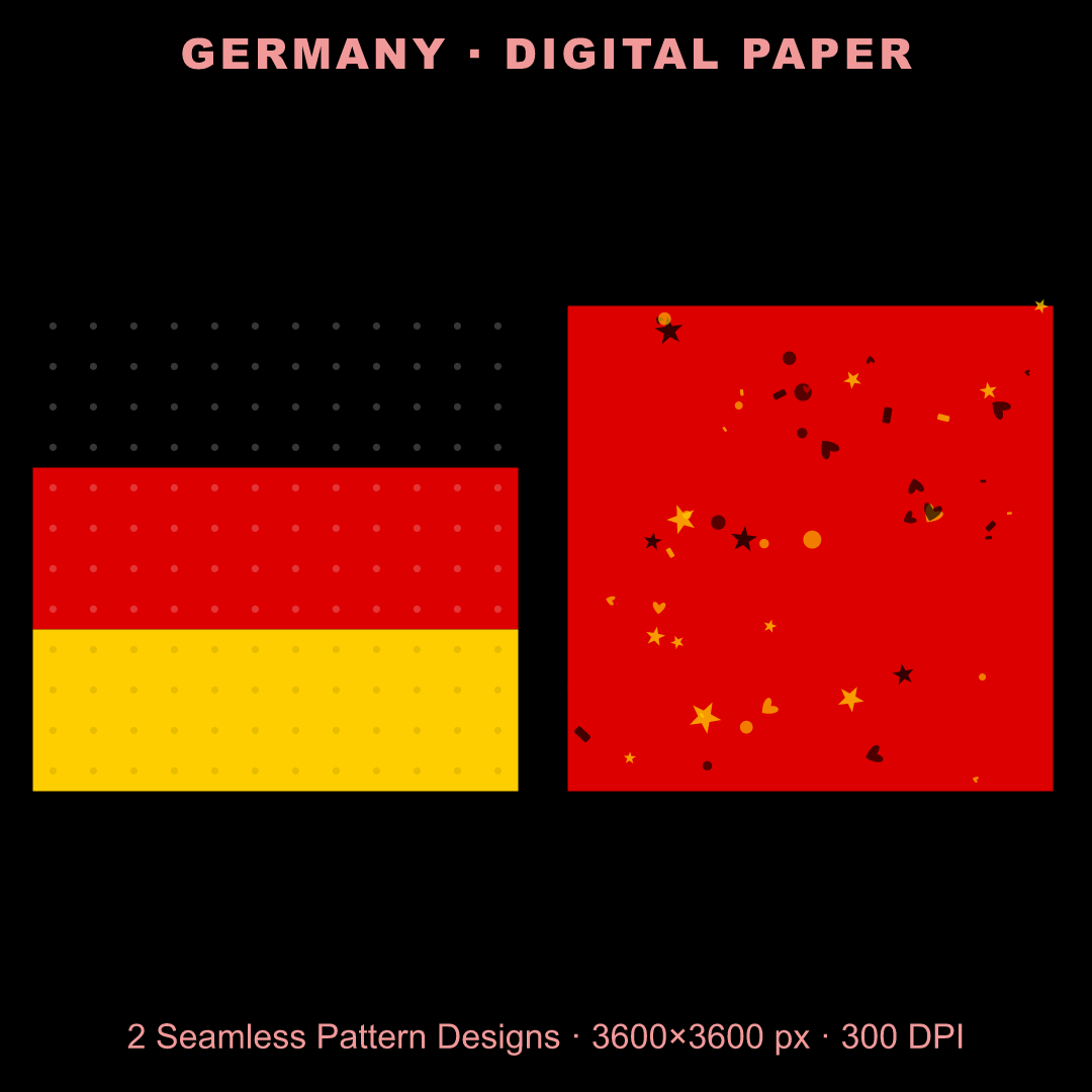 Germany Football Fan Pack — Stickers, Digital Paper, Poster & Coloring Page preview 3