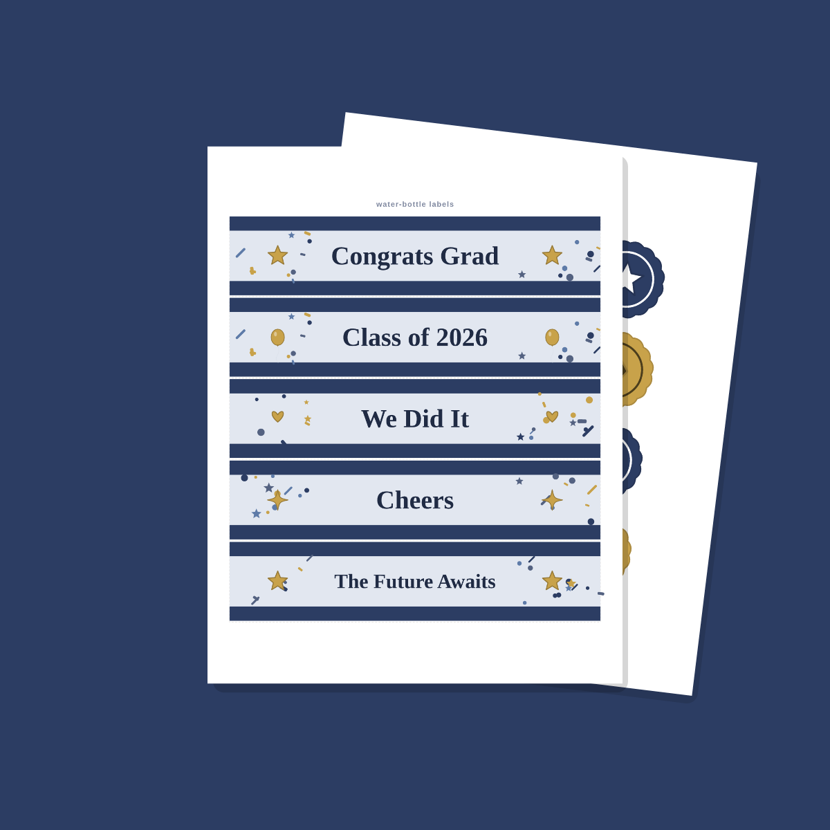Graduation Party Printables Set — Cupcake Toppers, Favor Tags, Labels & Welcome Sign (Printable PDF + SVG) preview 4