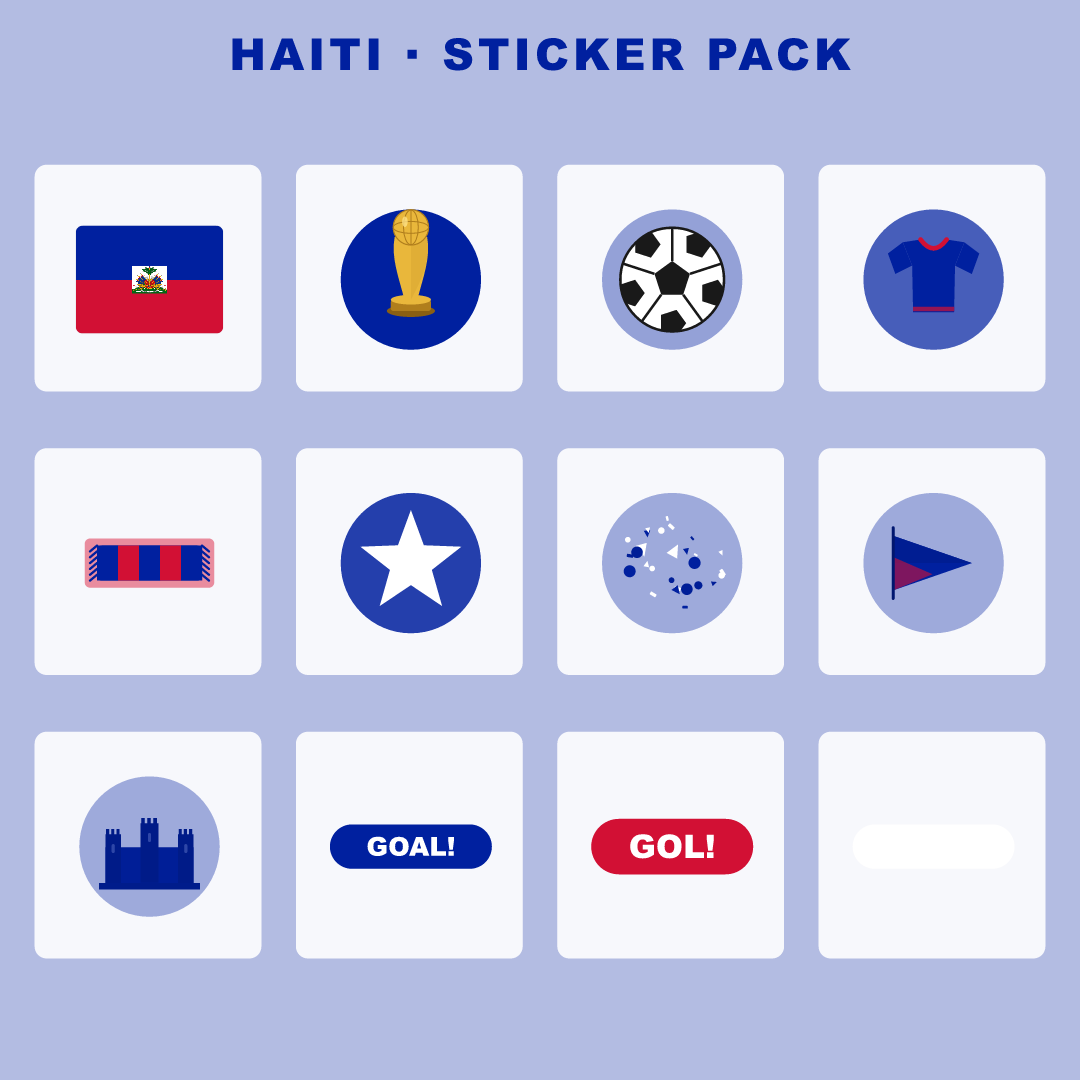 Haiti Football Fan Pack — Stickers, Digital Paper, Poster & Coloring Page preview 2