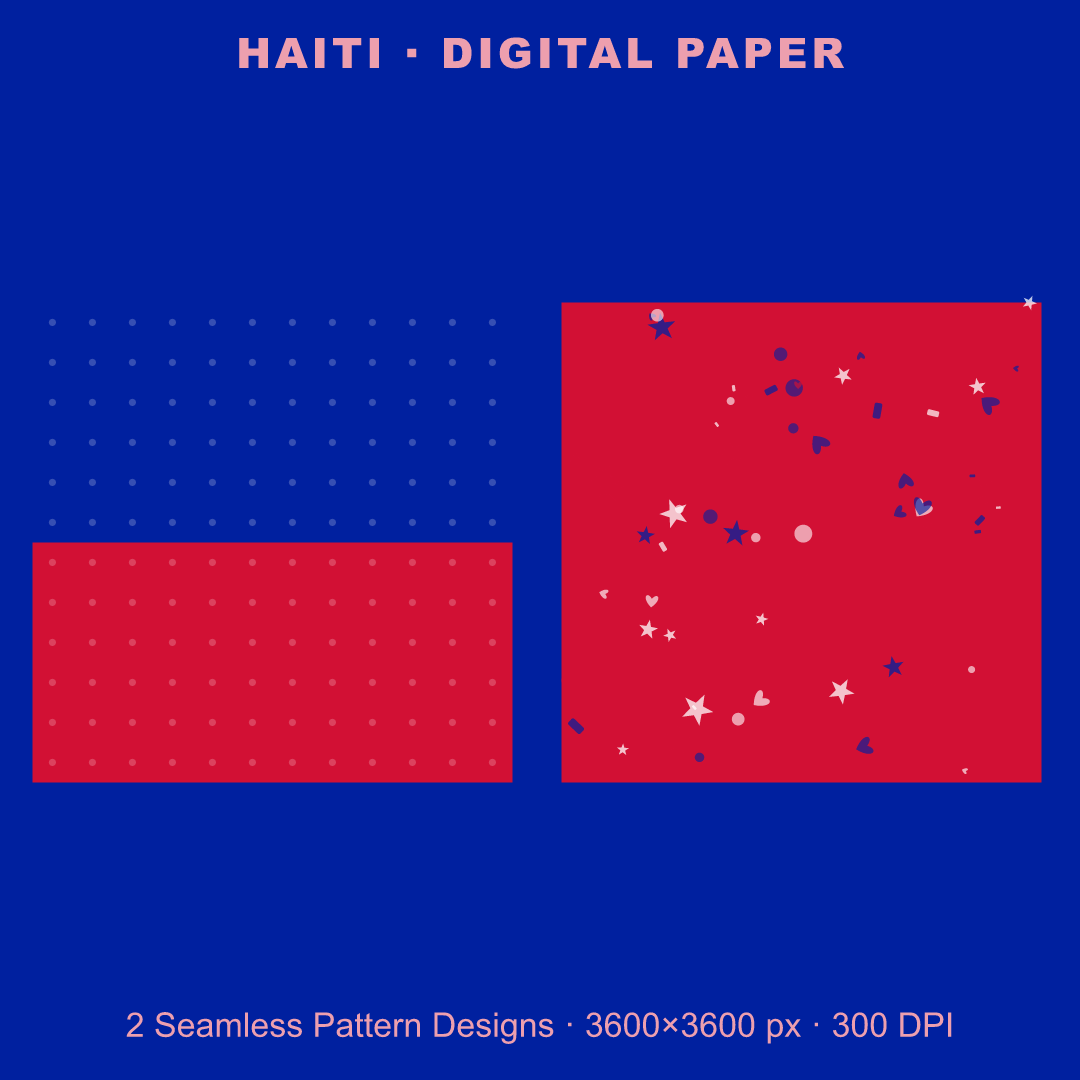Haiti Football Fan Pack — Stickers, Digital Paper, Poster & Coloring Page preview 3