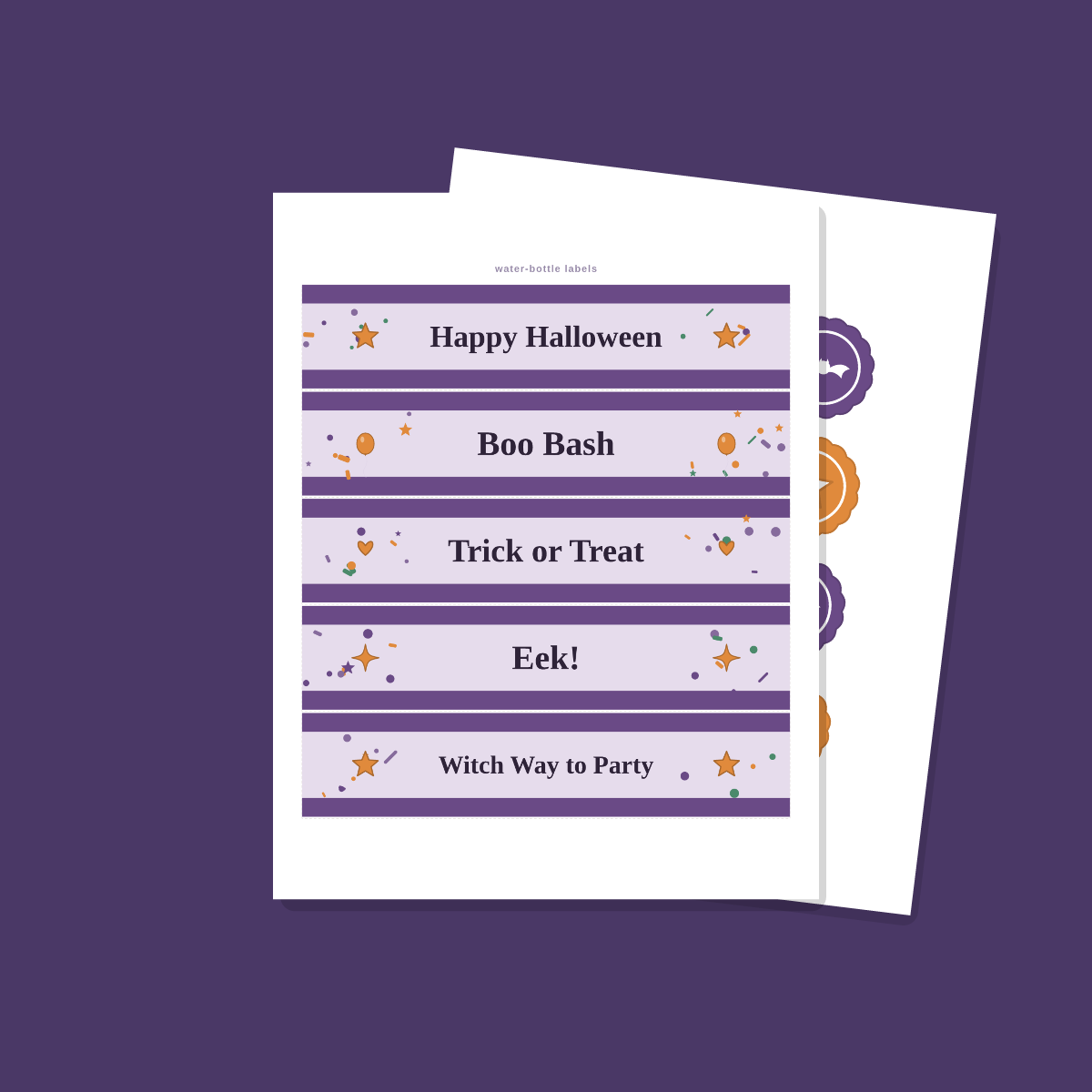 Halloween Party Printables Set — Cupcake Toppers, Favor Tags, Labels & Welcome Sign (Printable PDF + SVG) preview 4