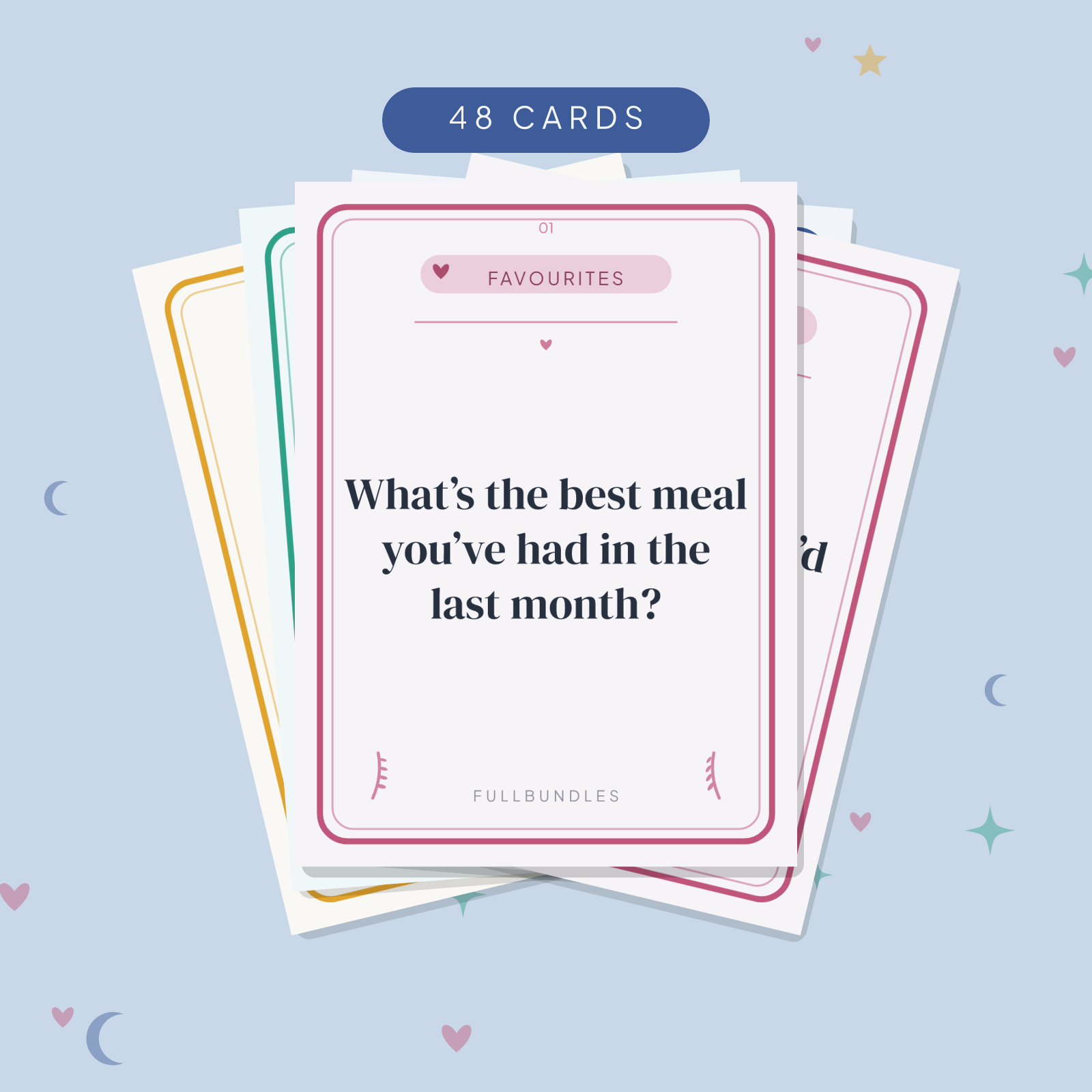 Icebreaker Questions Cards — 48 Printable Get-to-Know-You Prompts