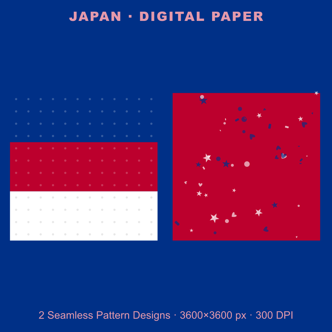 Japan Football Fan Pack — Stickers, Digital Paper, Poster & Coloring Page preview 3