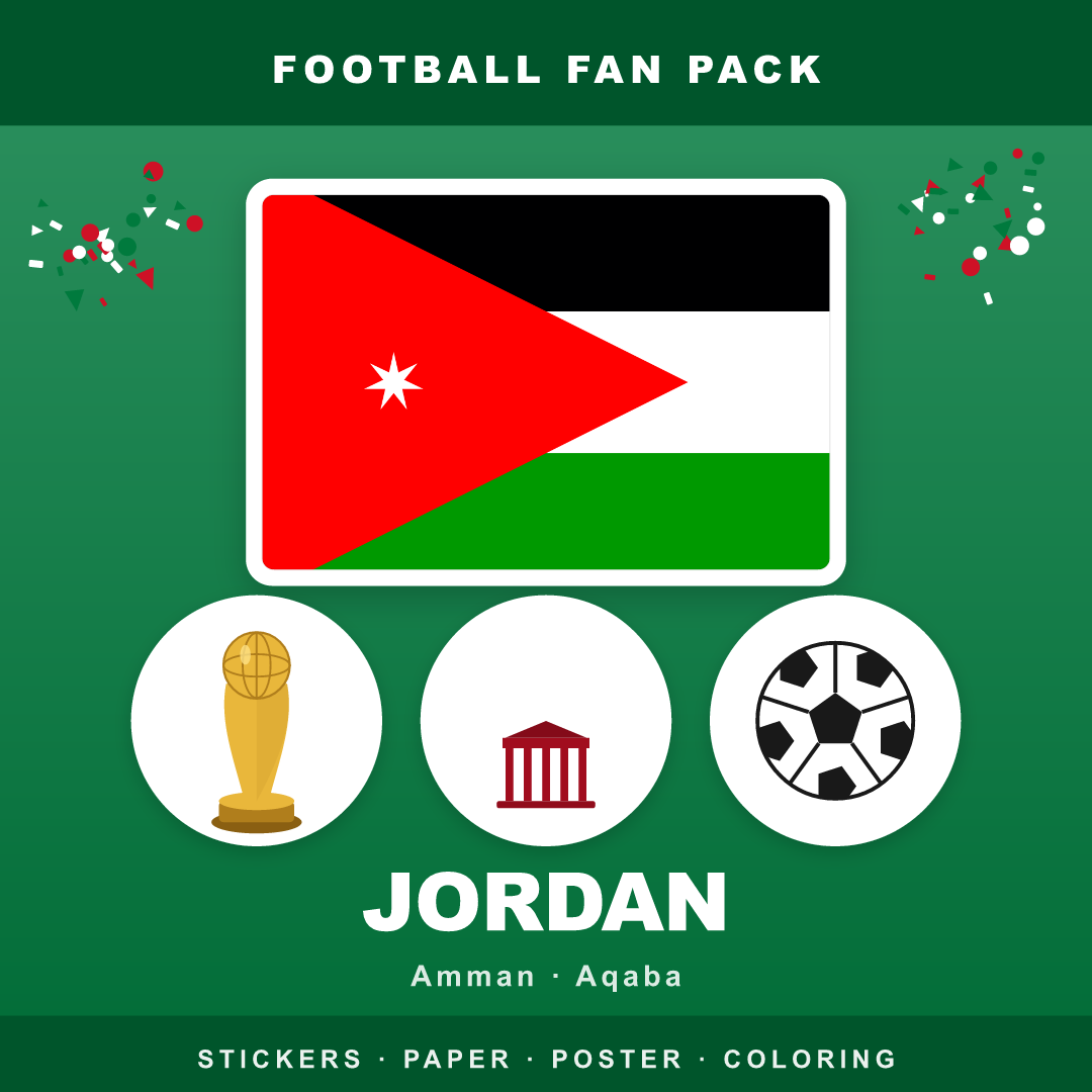 Jordan Football Fan Pack — Stickers, Digital Paper, Poster & Coloring Page