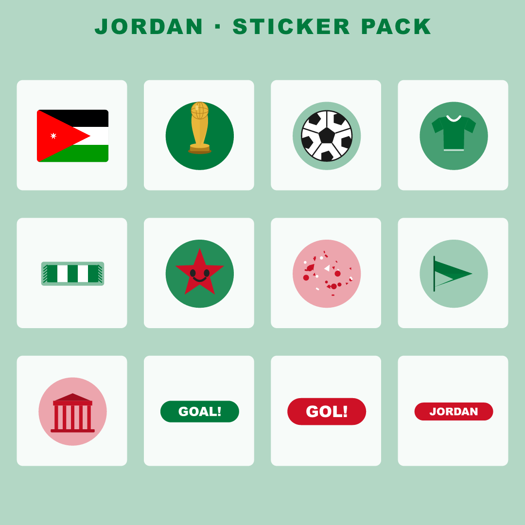 Jordan Football Fan Pack — Stickers, Digital Paper, Poster & Coloring Page preview 2
