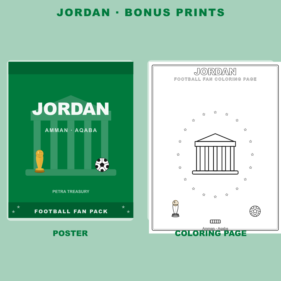 Jordan Football Fan Pack — Stickers, Digital Paper, Poster & Coloring Page preview 4