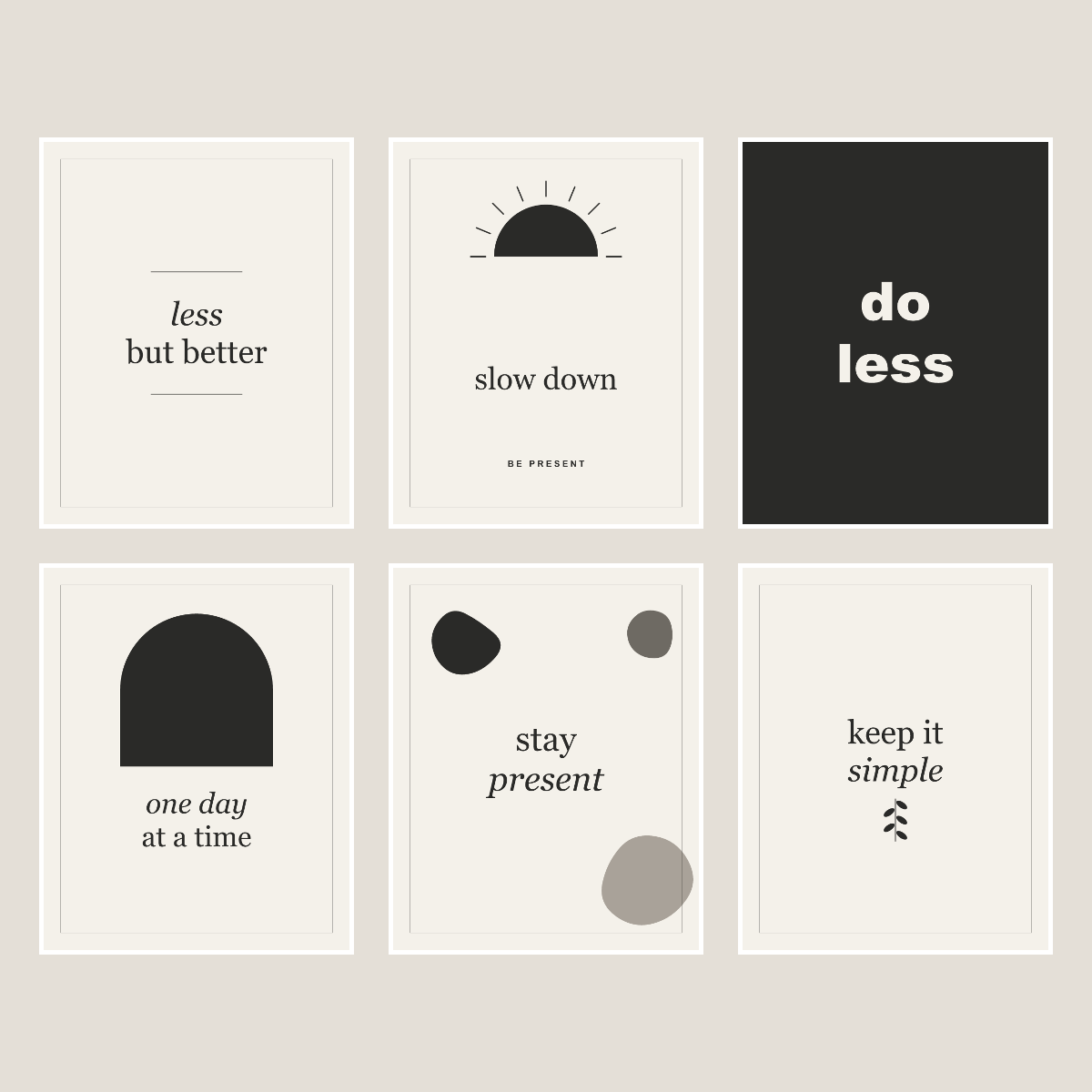 Minimalist Line Art Wall Art Set — 6 Printable Quote Posters (8x10, 11x14, 16x20 · PDF + SVG) preview 2