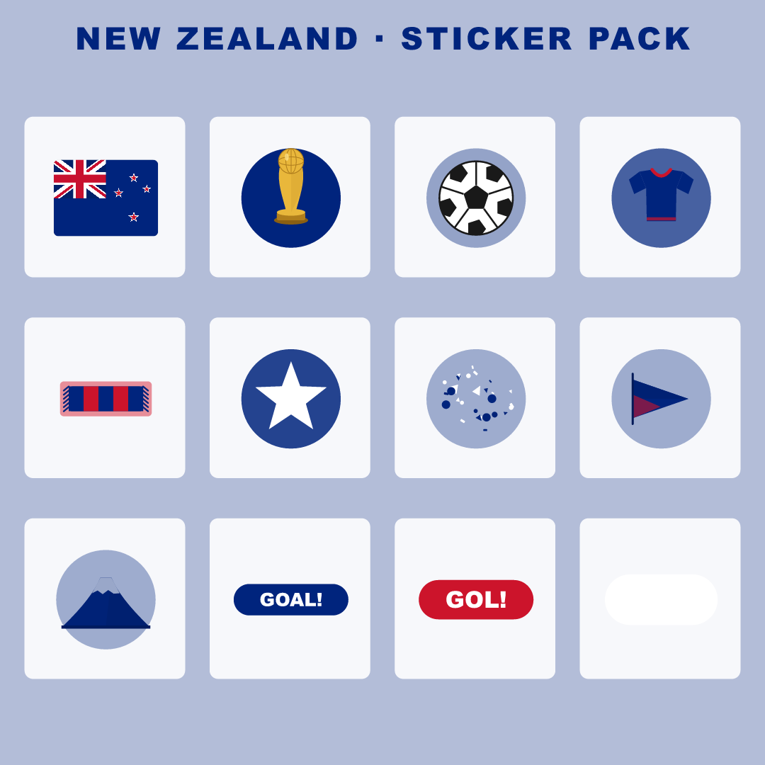 New Zealand Football Fan Pack — Stickers, Digital Paper, Poster & Coloring Page preview 2