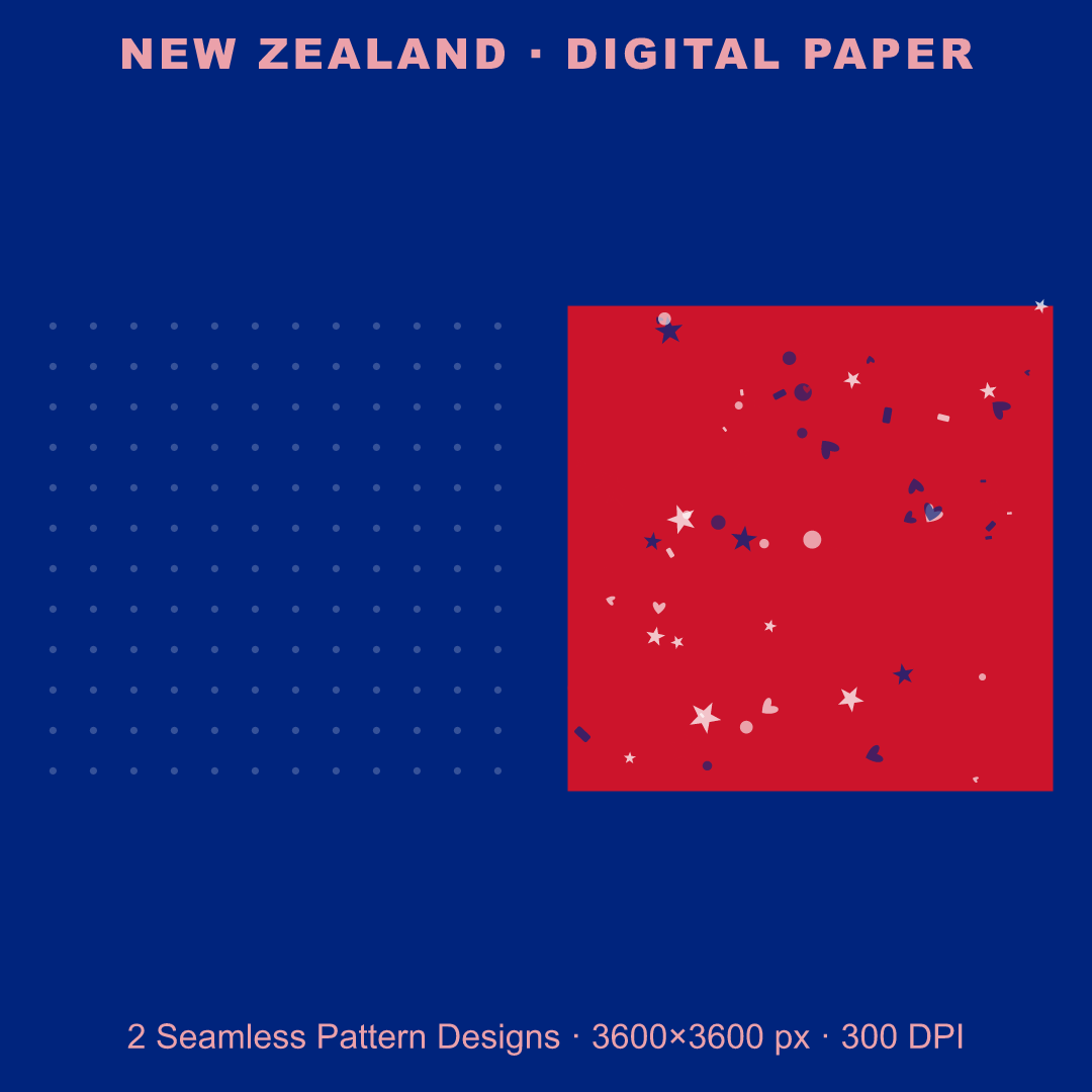 New Zealand Football Fan Pack — Stickers, Digital Paper, Poster & Coloring Page preview 3