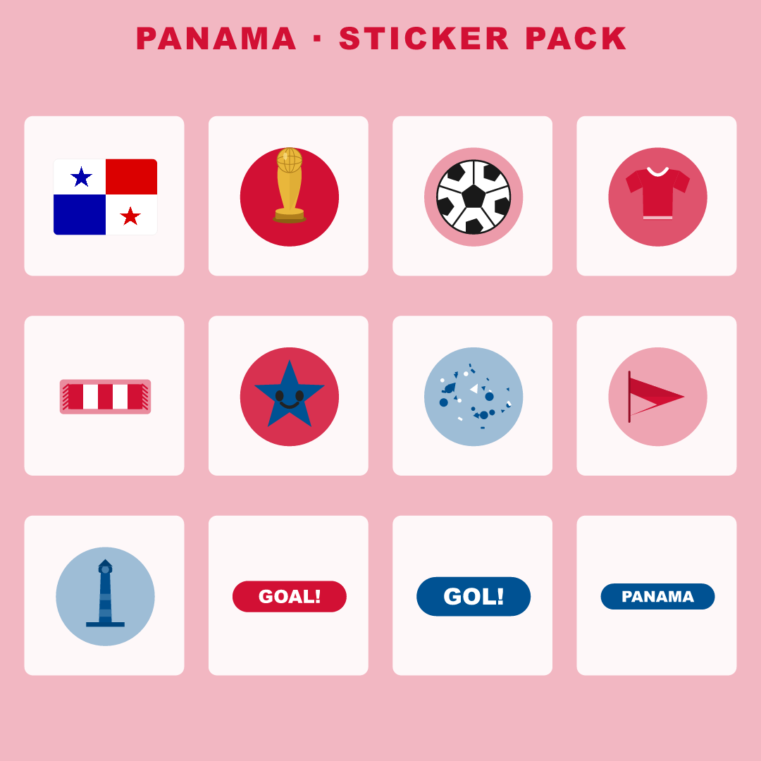 Panama Football Fan Pack — Stickers, Digital Paper, Poster & Coloring Page preview 2