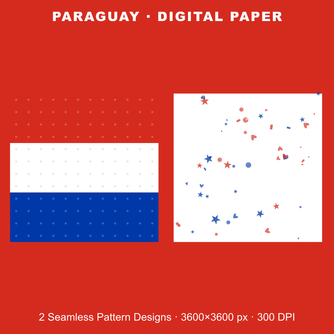 Paraguay Football Fan Pack — Stickers, Digital Paper, Poster & Coloring Page preview 3