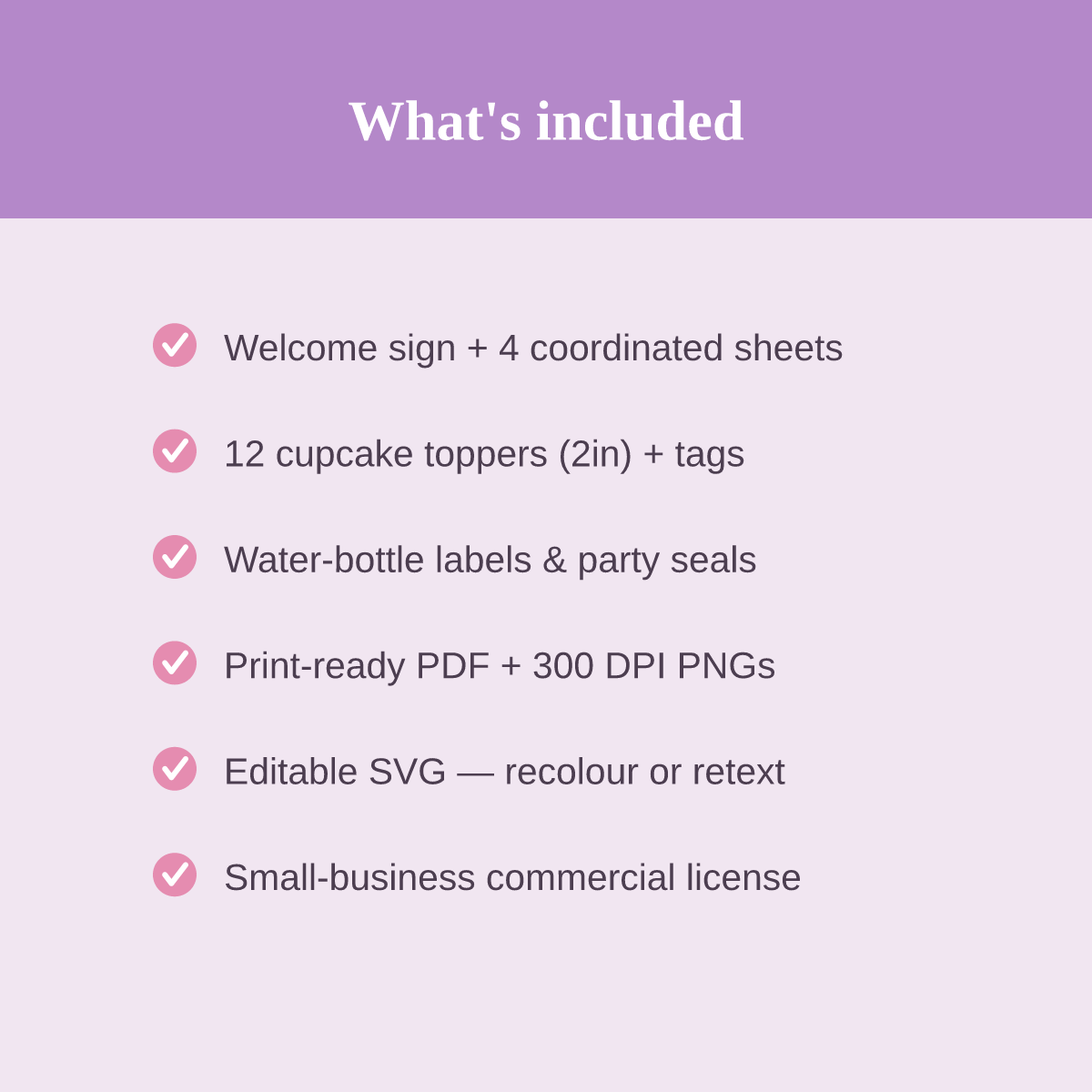 Pastel Birthday Printables Set — Cupcake Toppers, Favor Tags, Labels & Welcome Sign (Printable PDF + SVG) preview 5