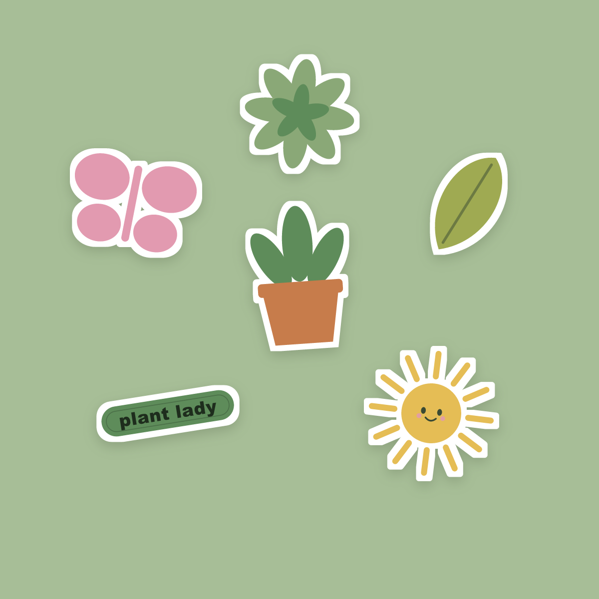 Plant Lover Sticker Pack — 14 Die-Cut Houseplant & Botanical Stickers (PNG + SVG, Commercial Use) preview 2