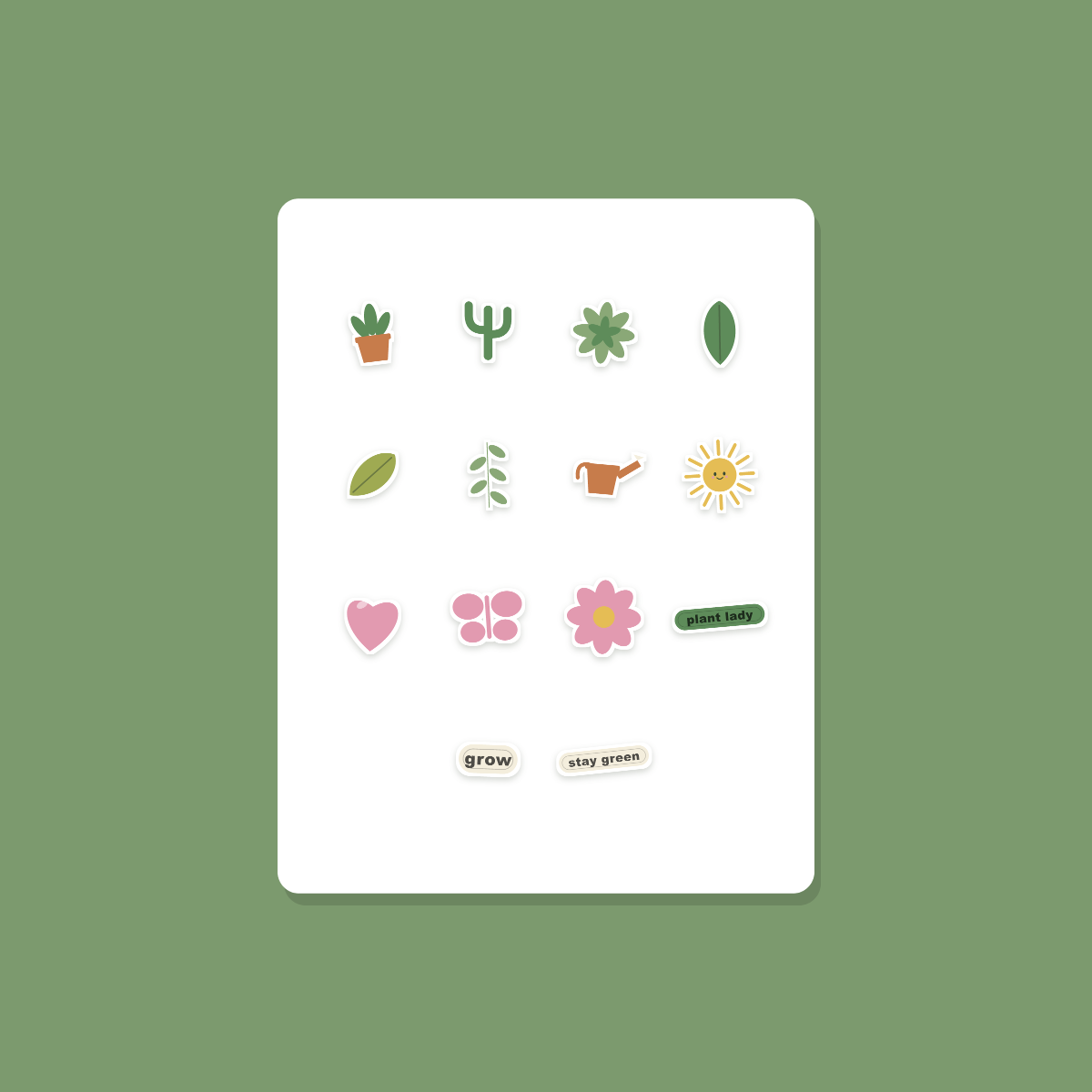 Plant Lover Sticker Pack — 14 Die-Cut Houseplant & Botanical Stickers (PNG + SVG, Commercial Use) preview 3