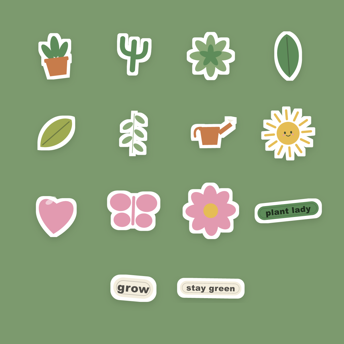 Plant Lover Sticker Pack — 14 Die-Cut Houseplant & Botanical Stickers (PNG + SVG, Commercial Use) preview 4