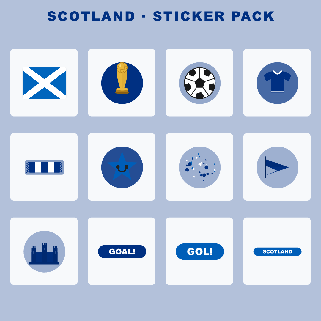 Scotland Football Fan Pack — Stickers, Digital Paper, Poster & Coloring Page preview 2