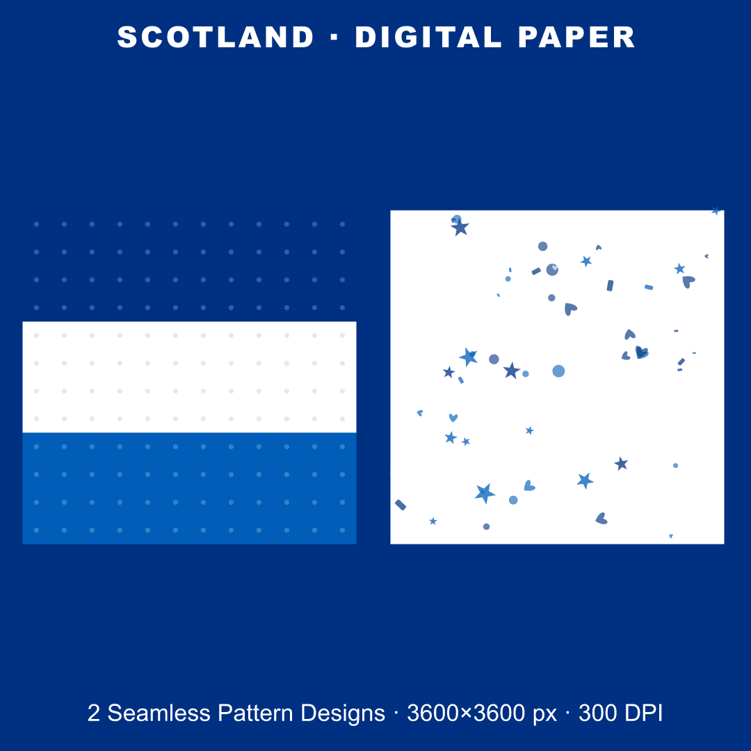Scotland Football Fan Pack — Stickers, Digital Paper, Poster & Coloring Page preview 3