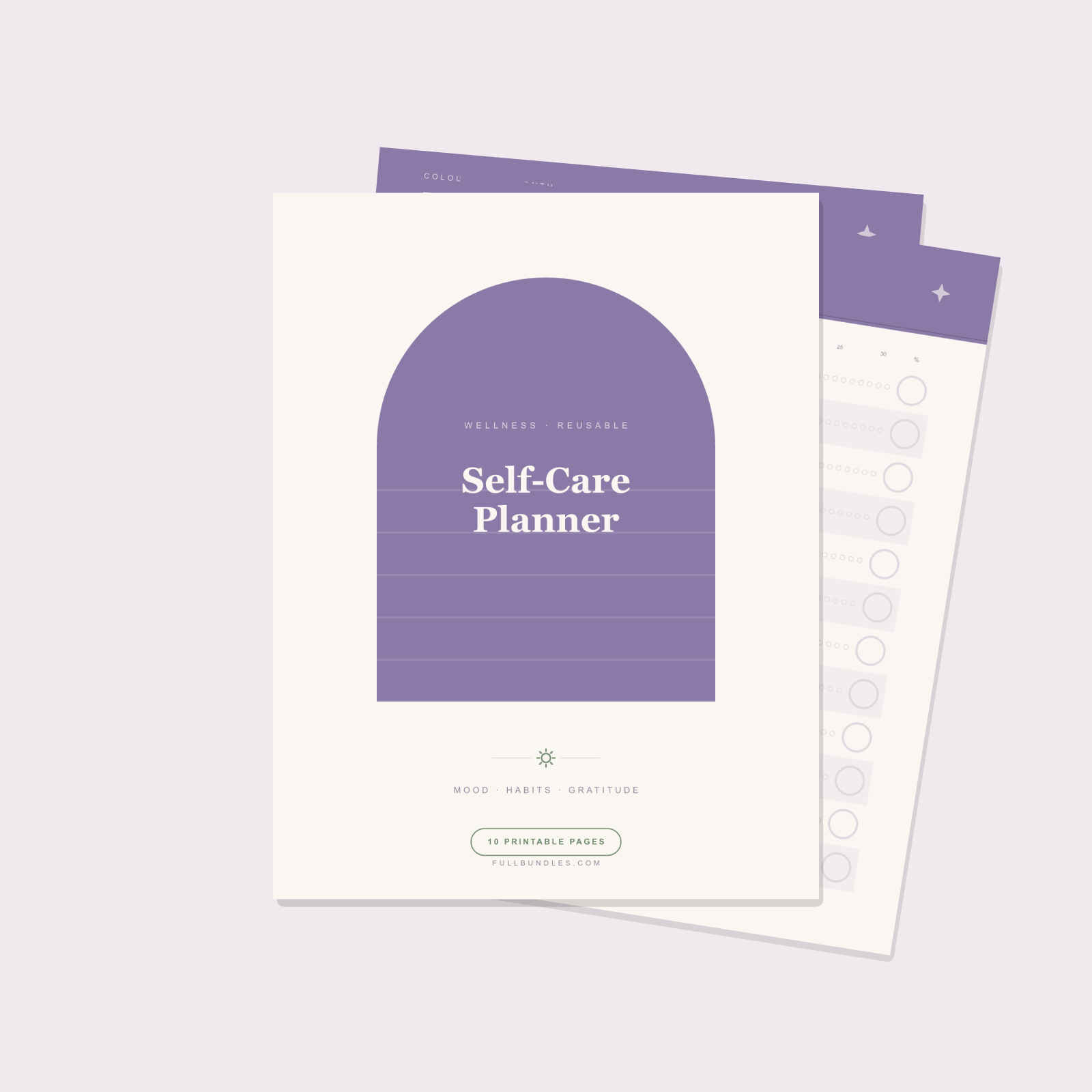 Self-Care & Wellness Planner — 10 Printable Pages (A4 + US Letter PDF + SVG)