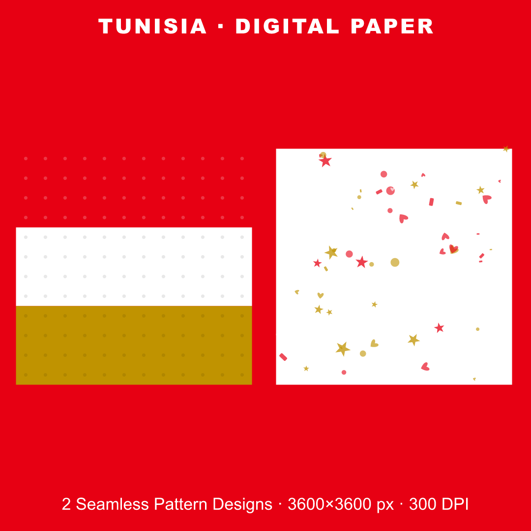 Tunisia Football Fan Pack — Stickers, Digital Paper, Poster & Coloring Page preview 3