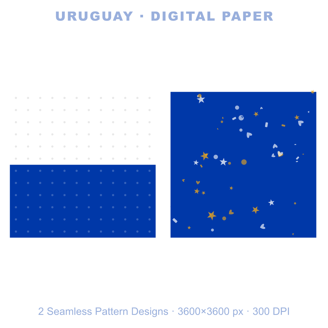 Uruguay Football Fan Pack — Stickers, Digital Paper, Poster & Coloring Page preview 3